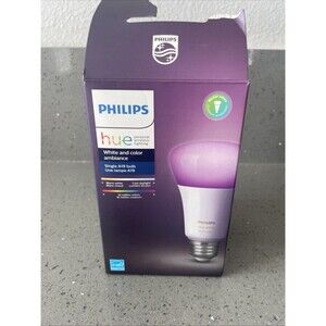 Philips Hue White & Color Ambiance A19 Smart LED Light Bulb 464487 Open Box